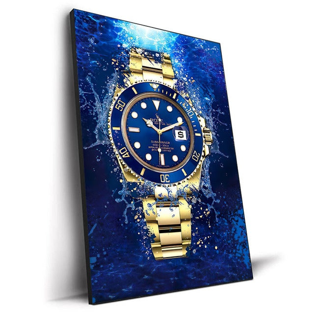 Luxury Canvas Wall Art – World Famous Watch Graffiti Prints (Frameless Design)