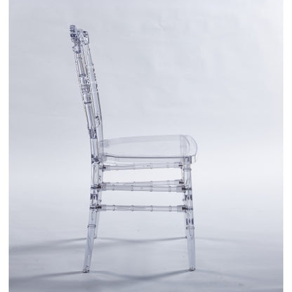 Set of 4 Elegant Dining Chairs – Welded Frame with Sleek Plastic Seats for Events & Special Occasions