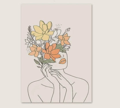 Frameless Canvas Wall Art – Modern Floral Prints for Home Décor