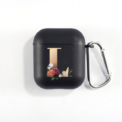Matte Black Alphabet Series-Earbud Case