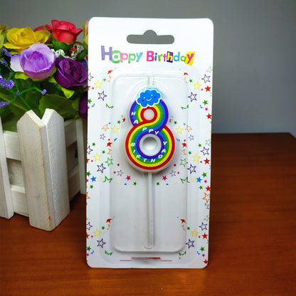 Birthday Number Rainbow Candle