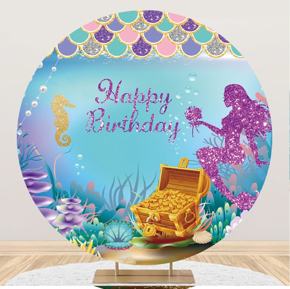 Round Fabric Backdrop – Baby Shower & Party Photo Background for Banquets & Events