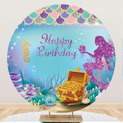 Round Fabric Backdrop – Baby Shower & Party Photo Background for Banquets & Events
