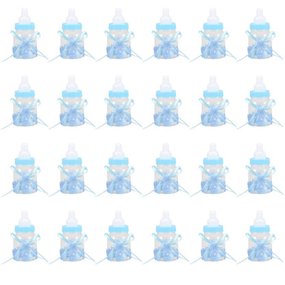 24Pcs Fillable Baby Bottle Candy Boxes – Blue Party Favors for Baby Shower Decorations & Gifts