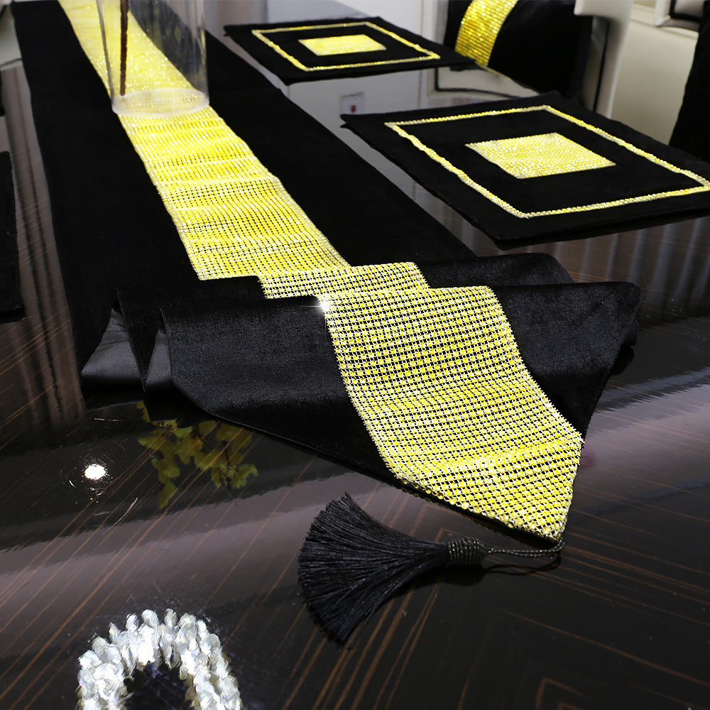High Quality European Style Golden Rhinestone-Black