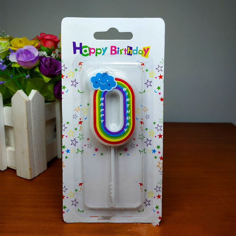 Birthday Number Rainbow Candle