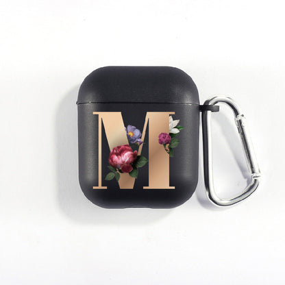 Matte Black Alphabet Series-Earbud Case