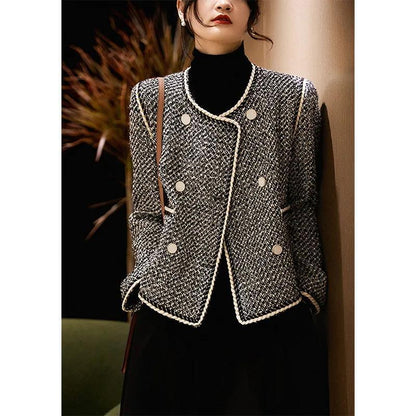 Double-Breasted Autumn Coat for Women – Elegant Western-Style Outerwear