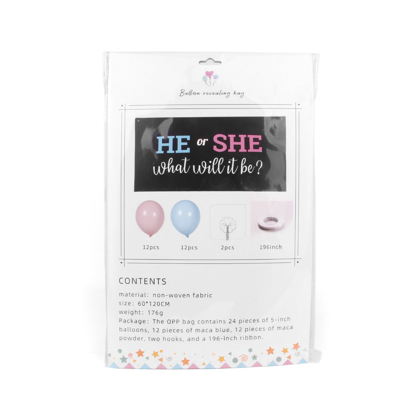 Gender Reveal Balloon Drop Bag – “Boy or Girl?” Confetti Balloon Bag for Baby Shower Party Surprise