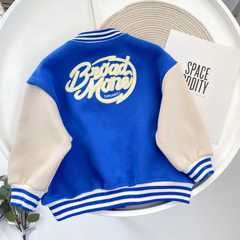 Children’s Korean Baseball Uniform Jacket – Stylish All-Match Boys’ Outerwear