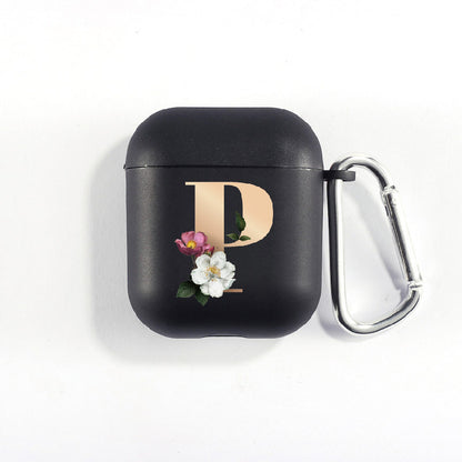 Matte Black Alphabet Series-Earbud Case