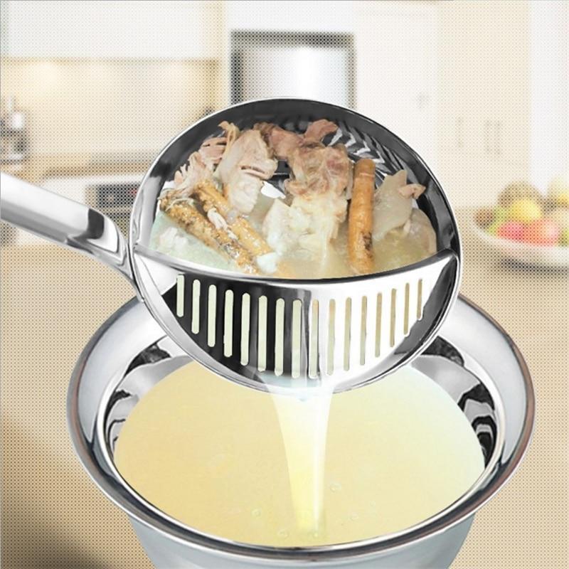 Stainless Steel Colander Spoon – Slotted Kitchen Strainer Ladle for Cooking & Serving