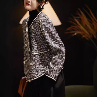 Double-Breasted Autumn Coat for Women – Elegant Western-Style Outerwear