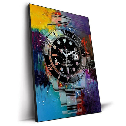 Luxury Canvas Wall Art – World Famous Watch Graffiti Prints (Frameless Design)