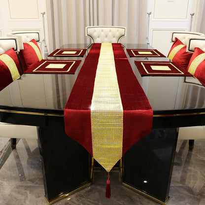 High Quality European Style Golden Rhinestone-Red