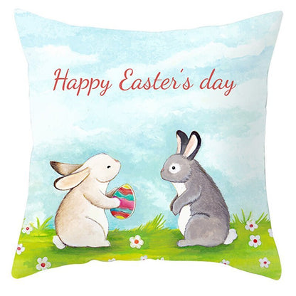 Easter Pillowcase – Soft Short Plush Cushion Cover for Spring & Holiday Home Decor