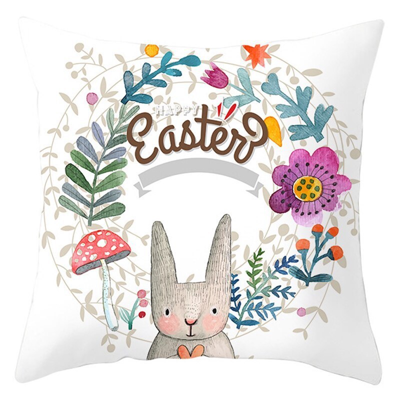 Easter Pillowcase – Soft Short Plush Cushion Cover for Spring & Holiday Home Decor