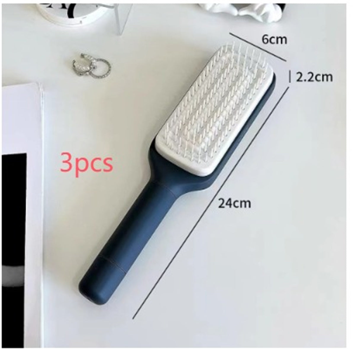 4-in-1 Self-Cleaning Hair Brush – Anti-Static Scalable Massage Comb with Rotating Lift Design