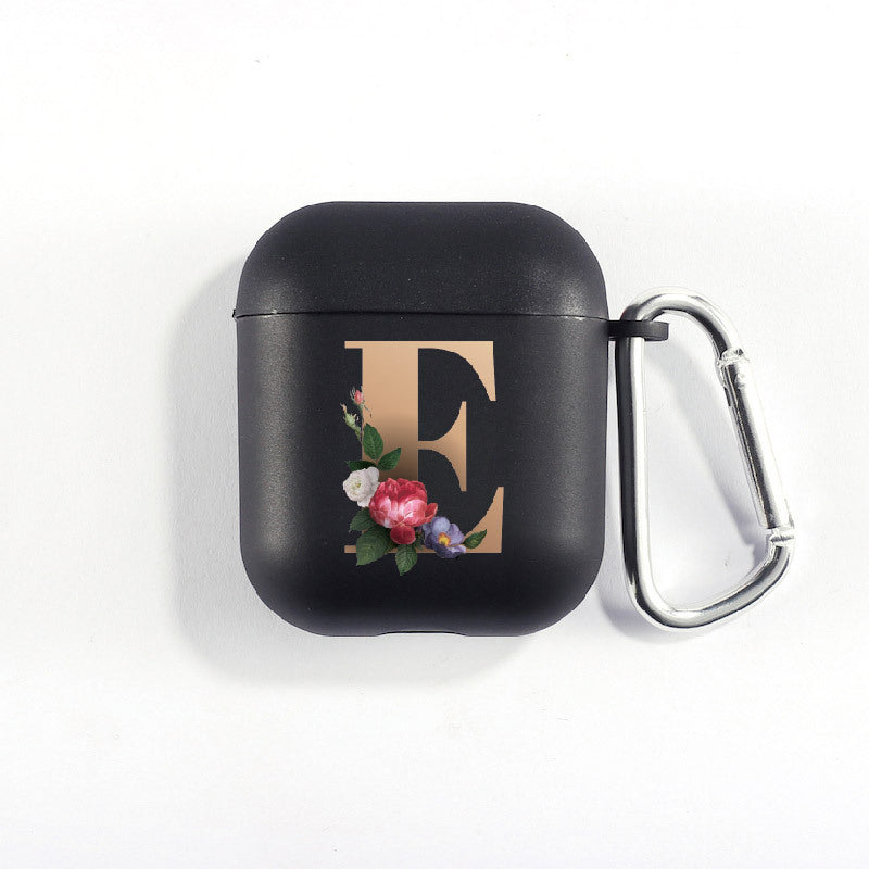 Matte Black Alphabet Series-Earbud Case