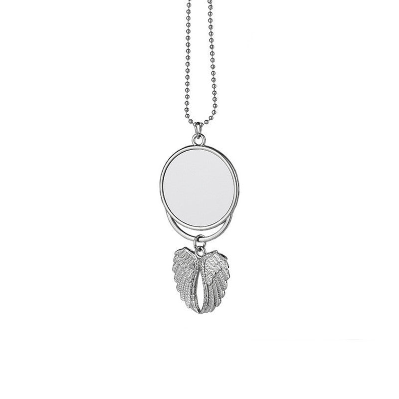 Sublimation Angel Wings Car Pendant – Round DIY Hanging Car Accessory