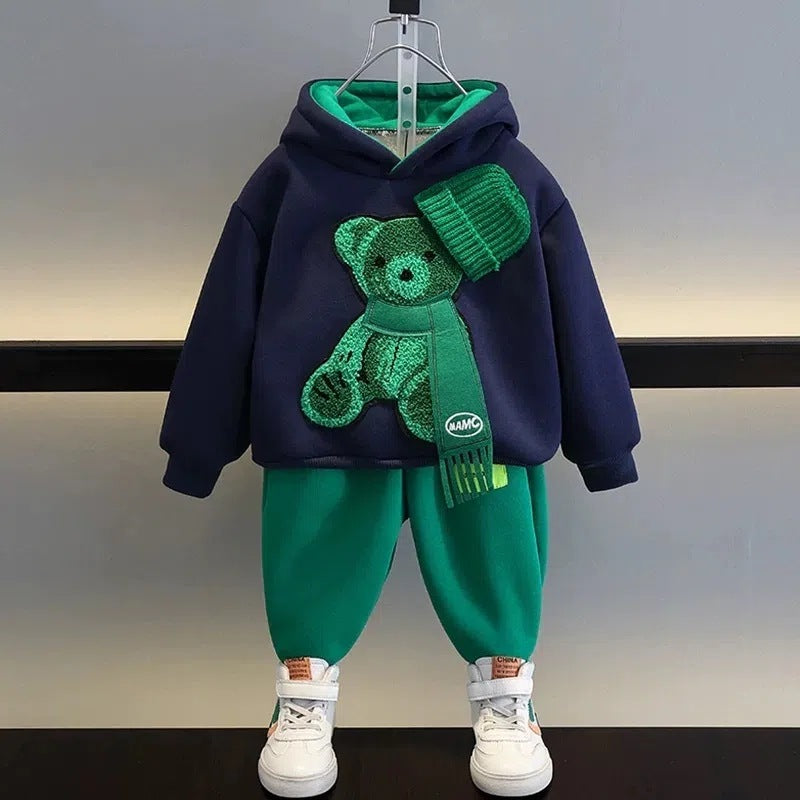 Boys' and Girls' Fashionable Sports Sweater Set – Trendy Children's Clothing for Spring & Autumn
