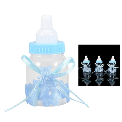 24Pcs Fillable Baby Bottle Candy Boxes – Blue Party Favors for Baby Shower Decorations & Gifts