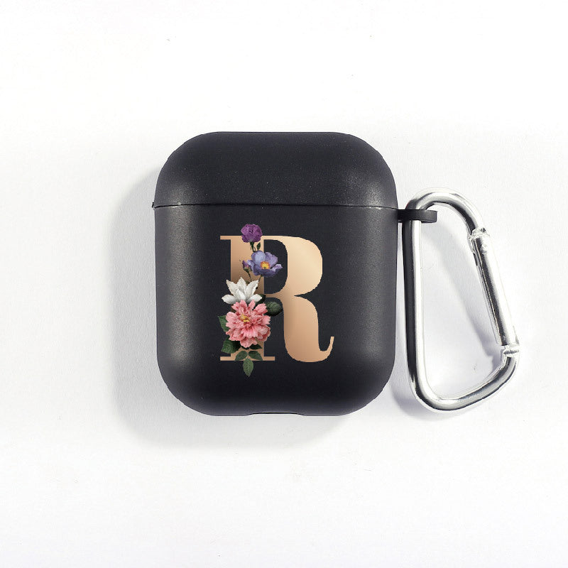 Matte Black Alphabet Series-Earbud Case