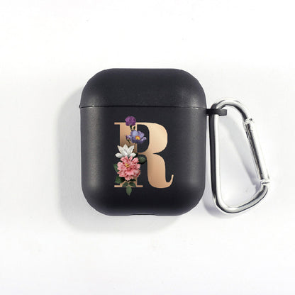 Matte Black Alphabet Series-Earbud Case
