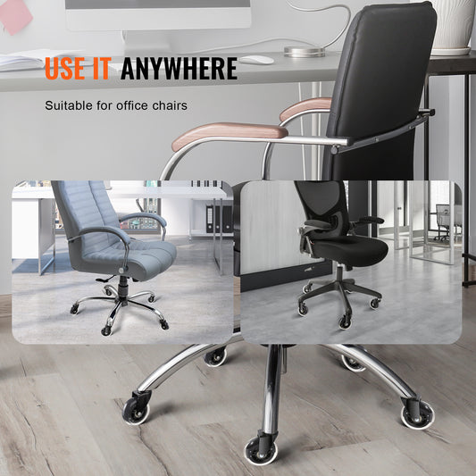 VEVOR Office Chair Wheels, Set Of 5, 3 Inch Caster Wheels Replacement For Hardwood Floors And Carpet, Heavy Duty Computer Gaming Desk Casters With 130 Lbs Load Capacity, Universal Fit For Most Chairs