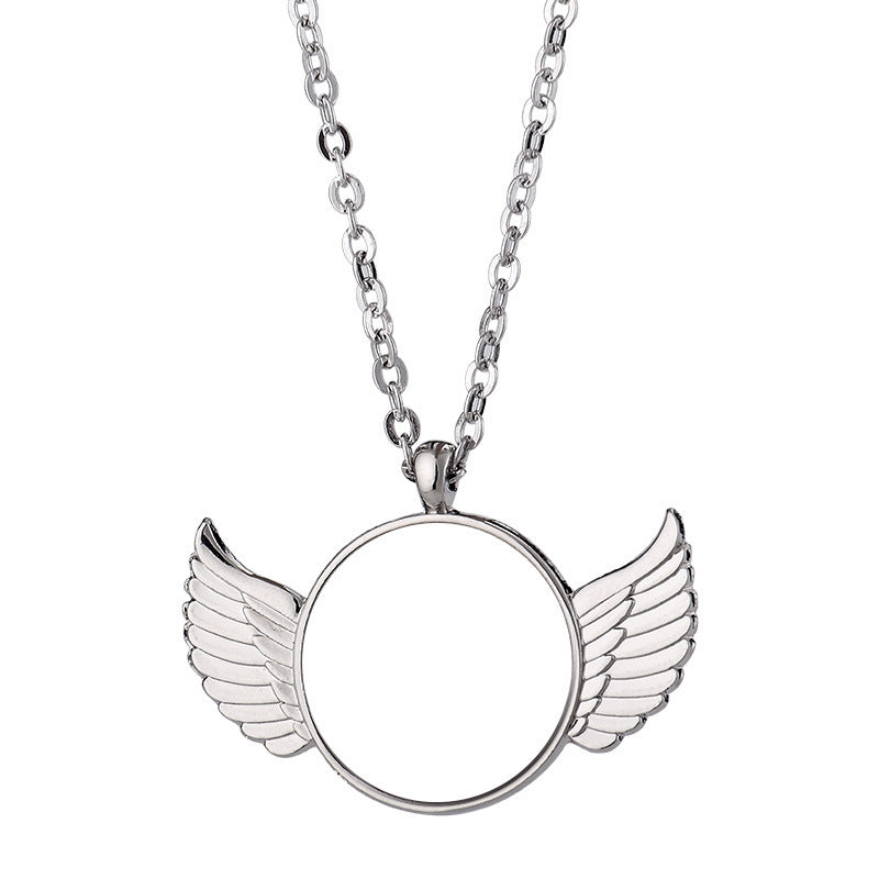Sublimation Pendant Angel Wings Necklace