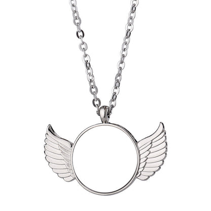 Sublimation Pendant Angel Wings Necklace