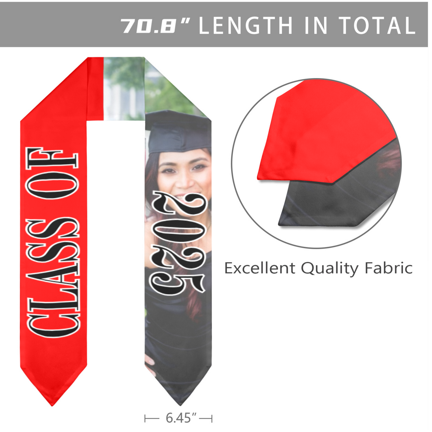 Class of 2025 Graduation Stole – Personalized Satin Graduation Sash