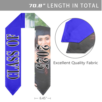 Class of 2025 Graduation Stole – Personalized Satin Graduation Sash