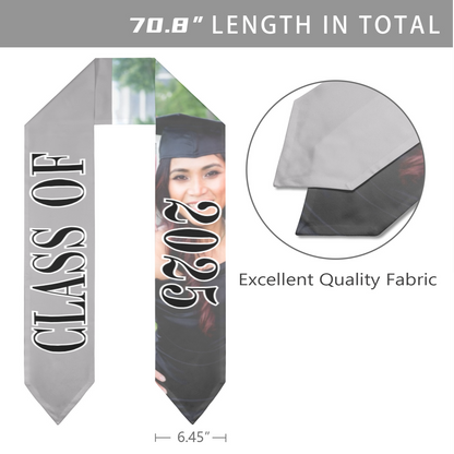 Class of 2025 Graduation Stole – Personalized Satin Graduation Sash