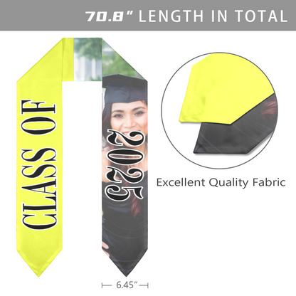 Class of 2025 Graduation Stole – Personalized Satin Graduation Sash
