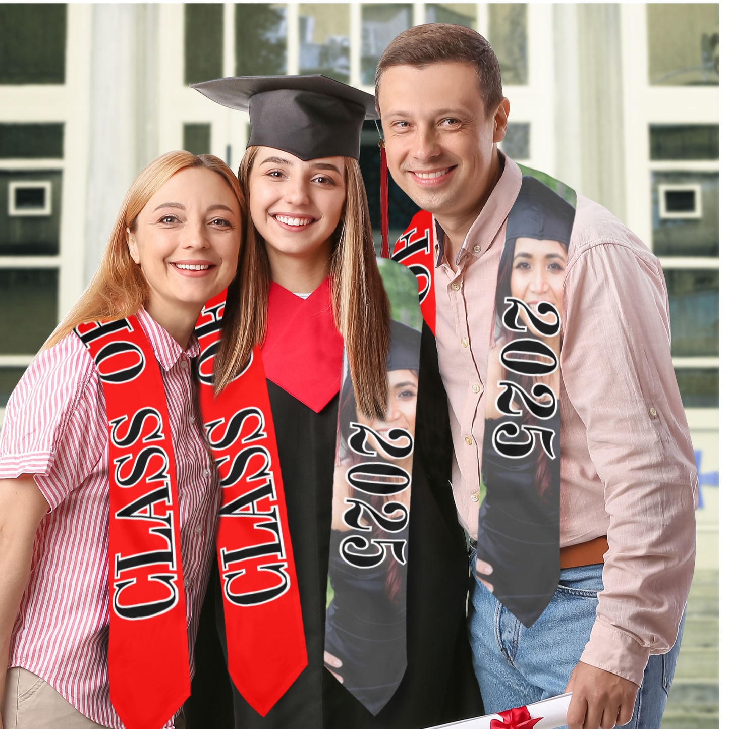 Class of 2025 Graduation Stole – Personalized Satin Graduation Sash