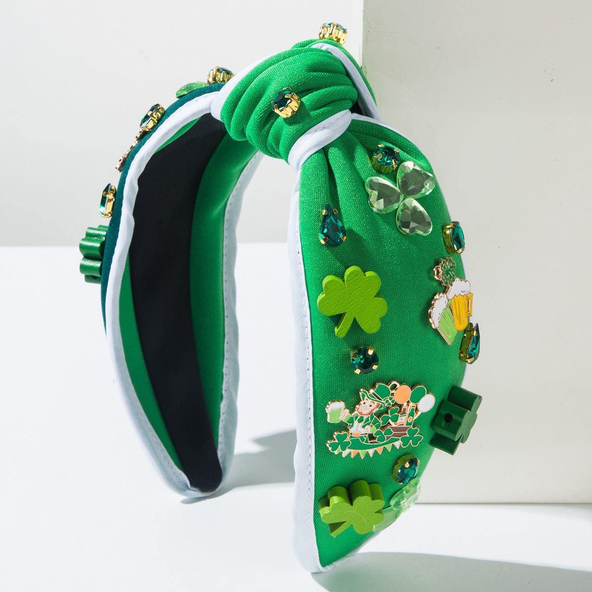Irish Green Hat Headband – Sparkling Diamond-Accented St. Patrick’s Day Hair Accessory