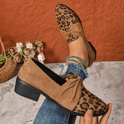 Leopard Print Casual Suede Slip-on Shoes