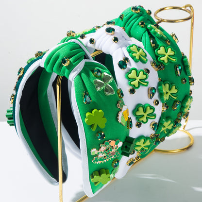 Irish Green Hat Headband – Sparkling Diamond-Accented St. Patrick’s Day Hair Accessory