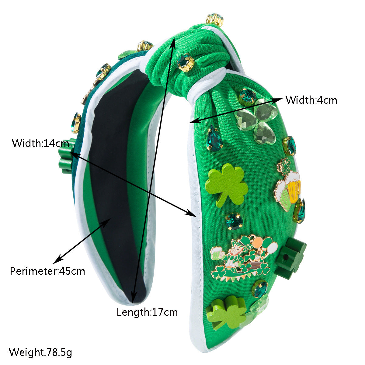 Irish Green Hat Headband – Sparkling Diamond-Accented St. Patrick’s Day Hair Accessory