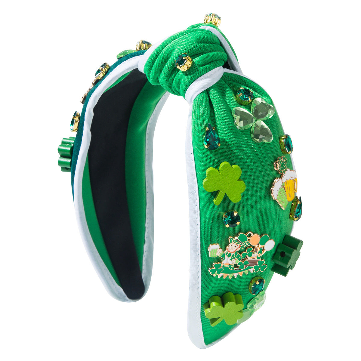 Irish Green Hat Headband – Sparkling Diamond-Accented St. Patrick’s Day Hair Accessory