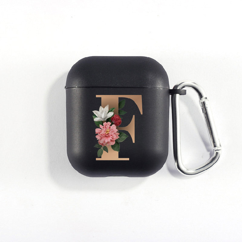 Matte Black Alphabet Series-Earbud Case