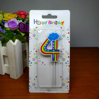 Birthday Number Rainbow Candle