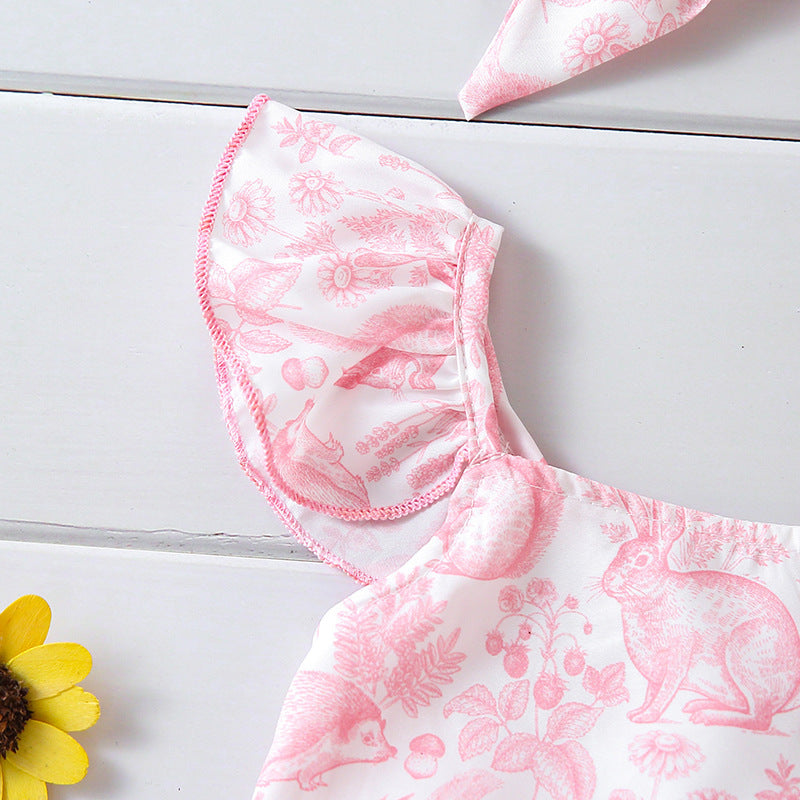 Girls’ Easter Bunny Dress – Cute Rabbit Print Spring Dress for Toddlers & Kids