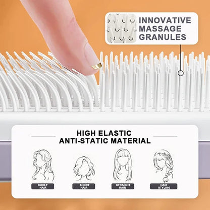 4-in-1 Self-Cleaning Hair Brush – Anti-Static Scalable Massage Comb with Rotating Lift Design