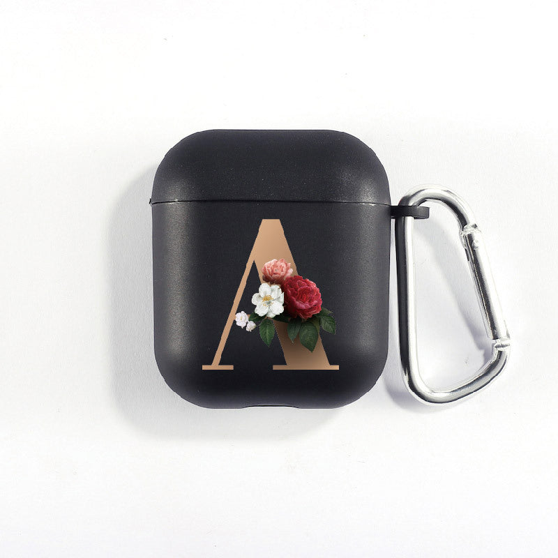 Matte Black Alphabet Series-Earbud Case
