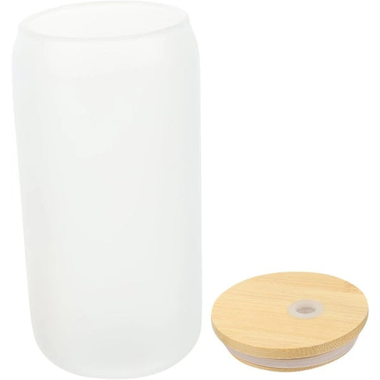 Sublimation Glass Cup with Bamboo Lid