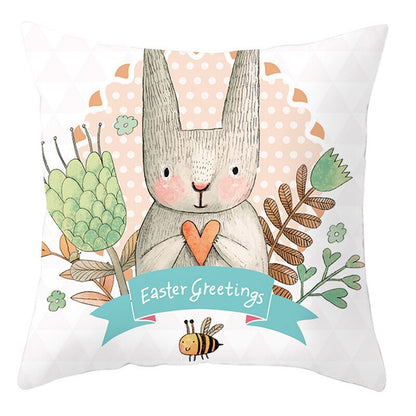 Easter Pillowcase – Soft Short Plush Cushion Cover for Spring & Holiday Home Decor