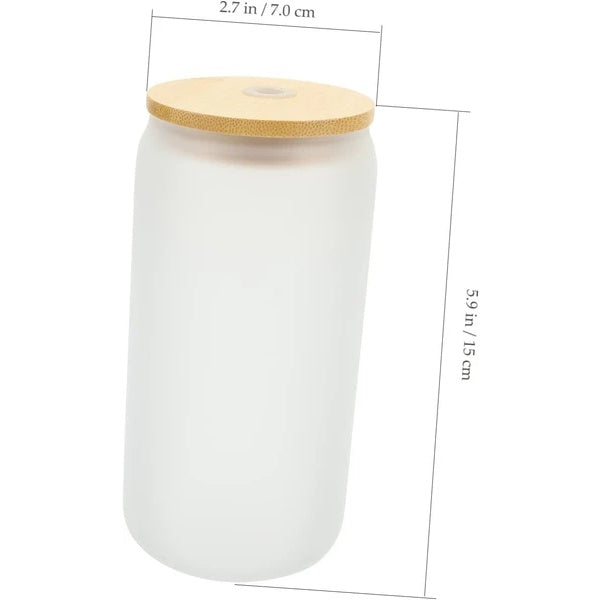 Sublimation Glass Cup with Bamboo Lid