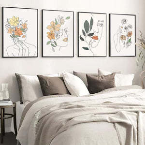 Frameless Canvas Wall Art – Modern Floral Prints for Home Décor